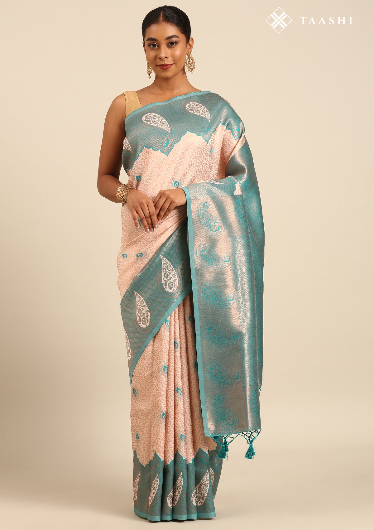 Emerald Green Tissue Brocade Art Silk Saree 