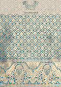 Dusty Blue Tissue Brocade Art Silk SareeÂ  - Taashi
