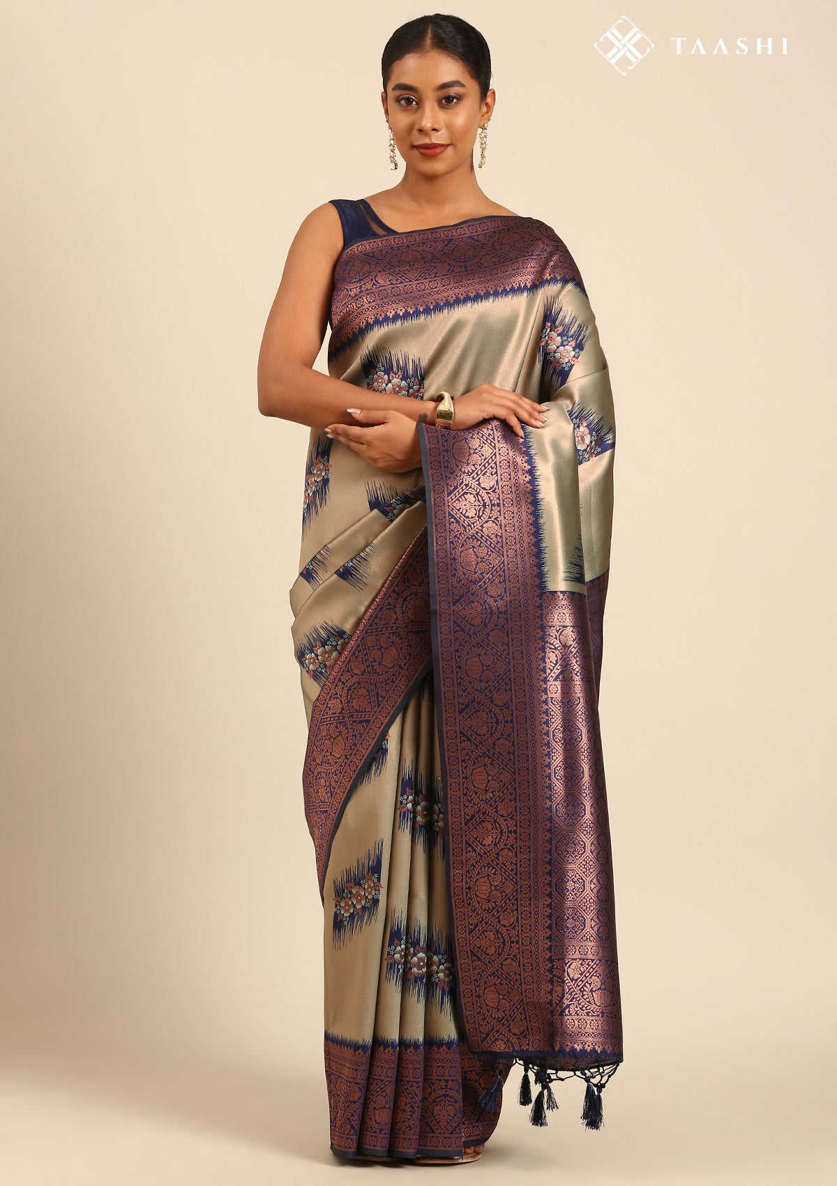 Sage Green Tissue Brocade Art Silk Saree