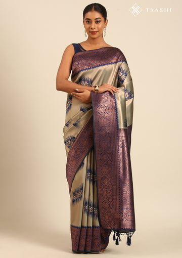Sage Green Tissue Brocade Art Silk Saree