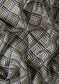 Indigo Optical Illusion Printed Chanderi Saree - Taashi