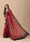 Red Contemporary Printed Chanderi Saree