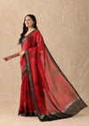 Red Contemporary Printed Chanderi Saree