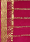 Soft Color Changing Yellow And Pink Striped Woven Mysore Silk Saree - Taashi