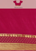 Soft Color Changing Yellow And Pink Striped Woven Mysore Silk Saree - Taashi