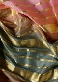 Soft Color Changing Multicolors Striped Woven Mysore Silk Saree - Taashi