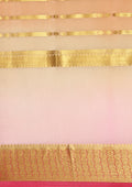 Soft Color Changing Yellow And Pink Colors Striped Woven Mysore Silk Saree - Taashi