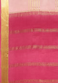 Soft Color Changing Green And Pink Colors Striped Woven Mysore Silk Saree - Taashi