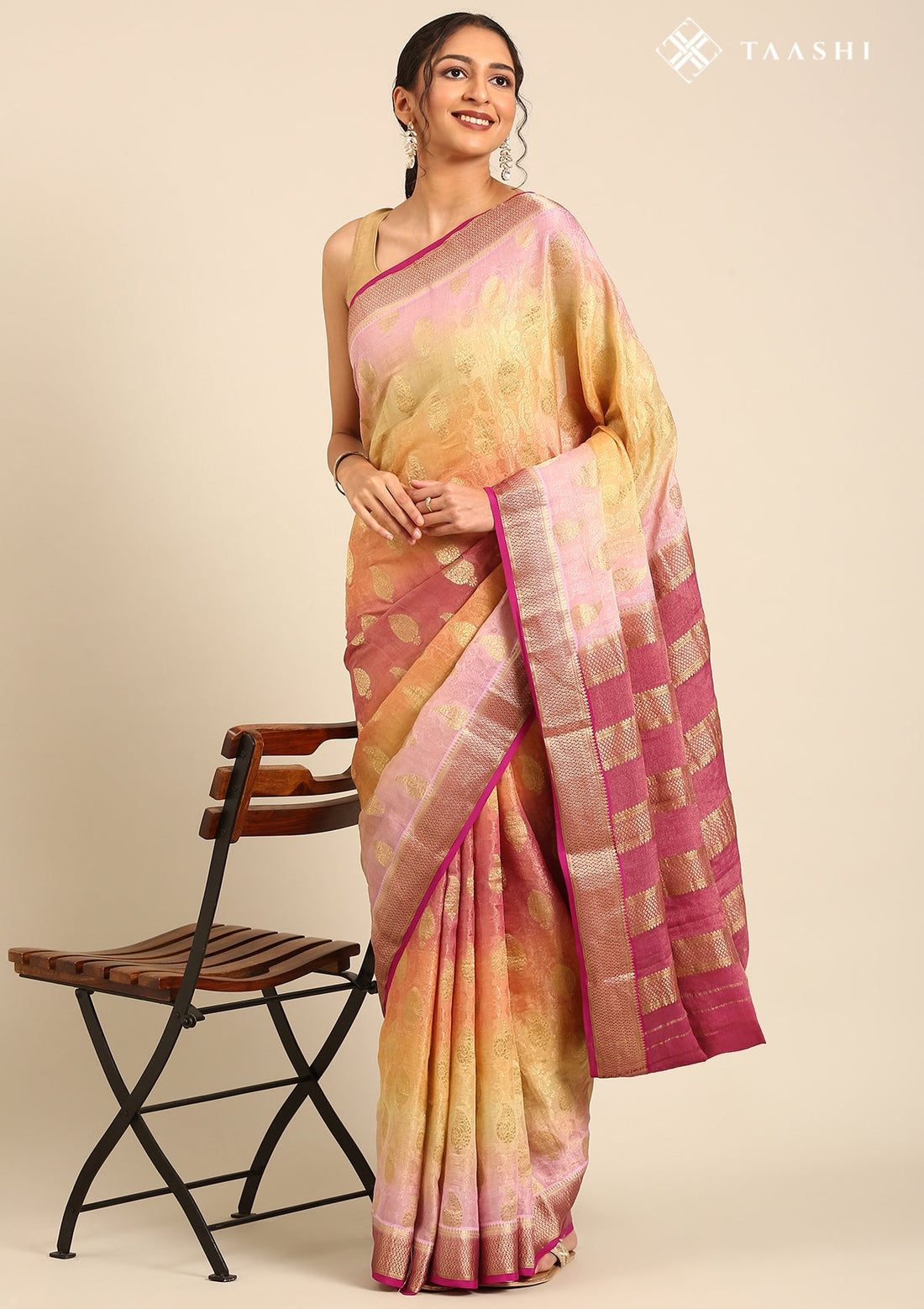 Multicolour Pure Mysore Crepe Saree