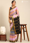 Soft Color Changing Multicolors Striped Woven Mysore Silk Saree - Taashi