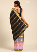 Soft Color Changing Multicolors Striped Woven Mysore Silk Saree - Taashi