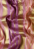 Soft Color Changing Multicolors Striped Woven Mysore Silk Saree - Taashi