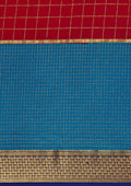 Blue And Pink Check Woven Mysore Silk Saree - Taashi