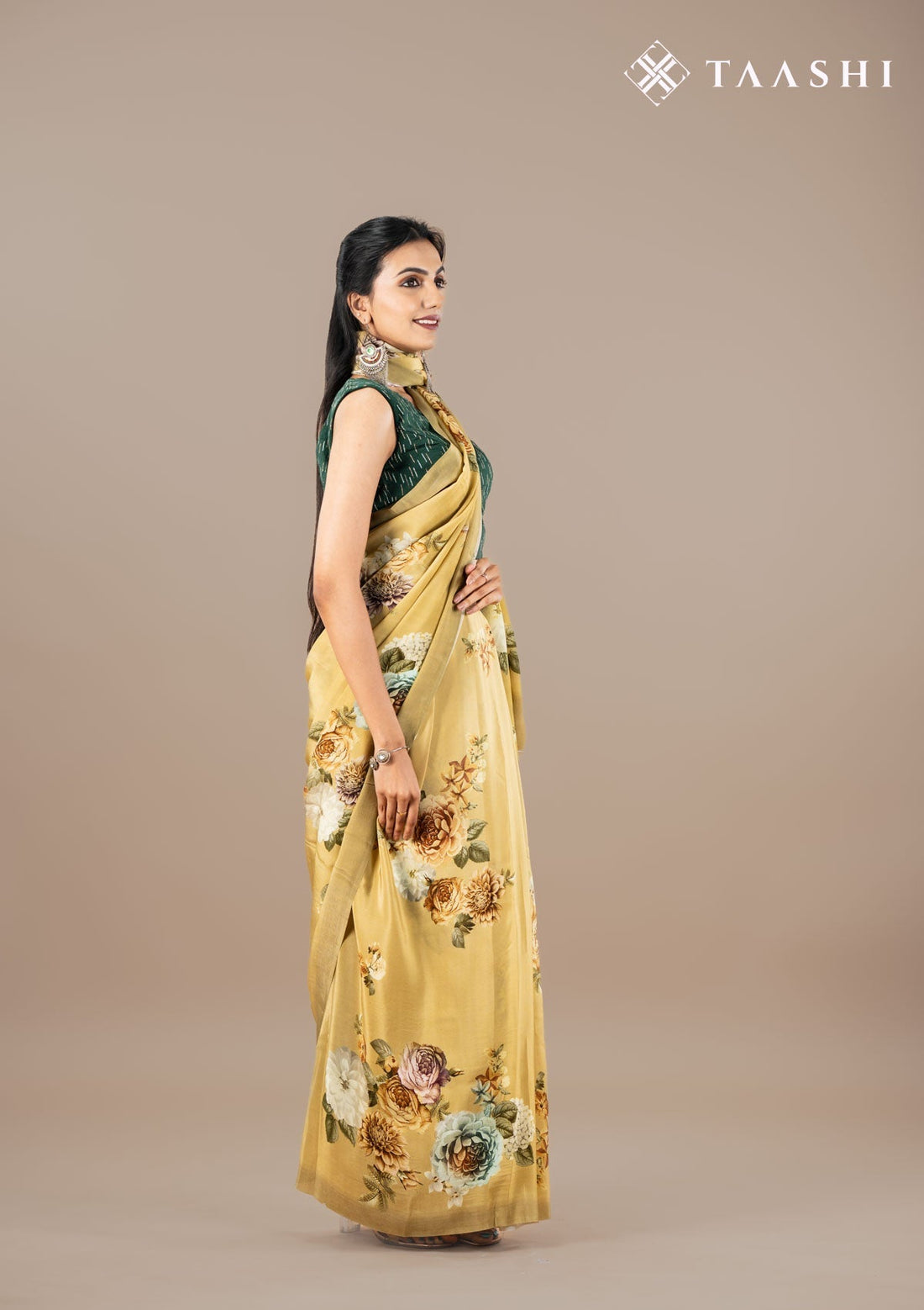 Dark Violet Pure Kalamkari Printed Mysore Crepe Saree