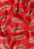 Red And Black Ajrakh Printed Cotton Saree  - Taashi