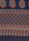 Indigo Block Printed Cotton Saree - Taashi