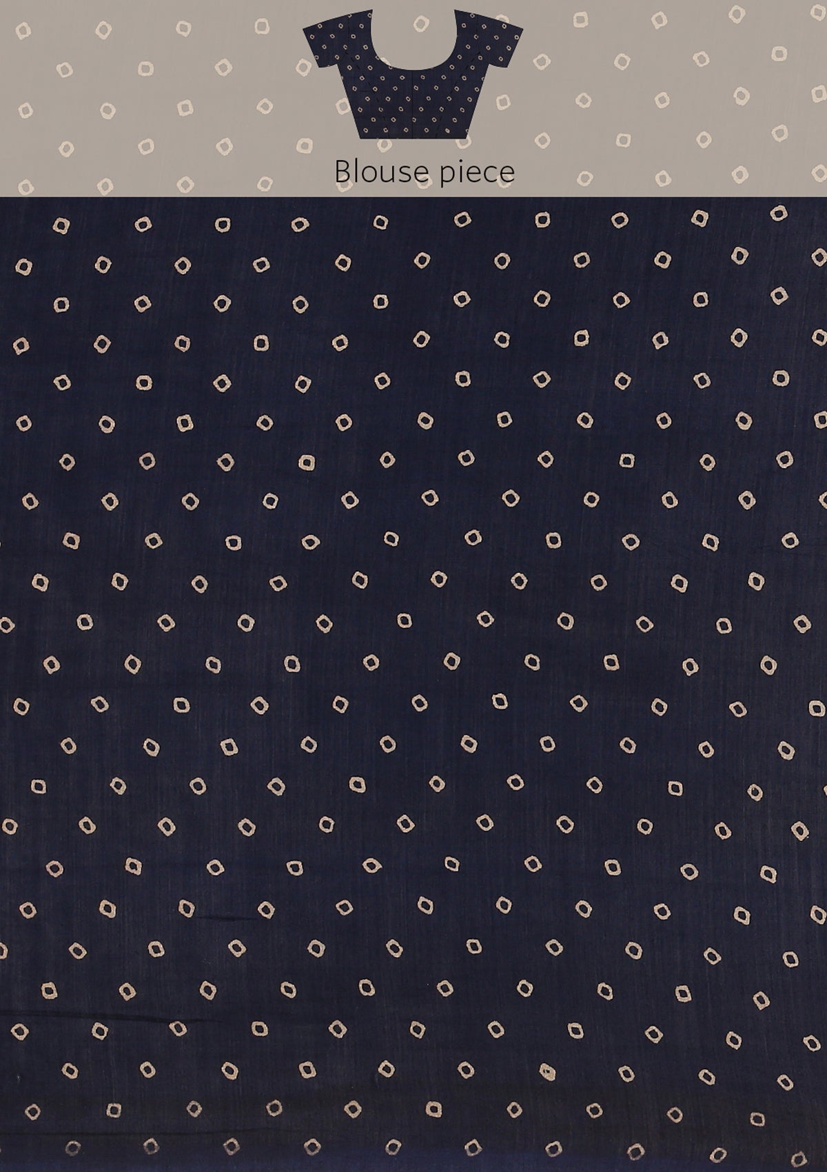 Indigo Block Printed Cotton Saree - Taashi