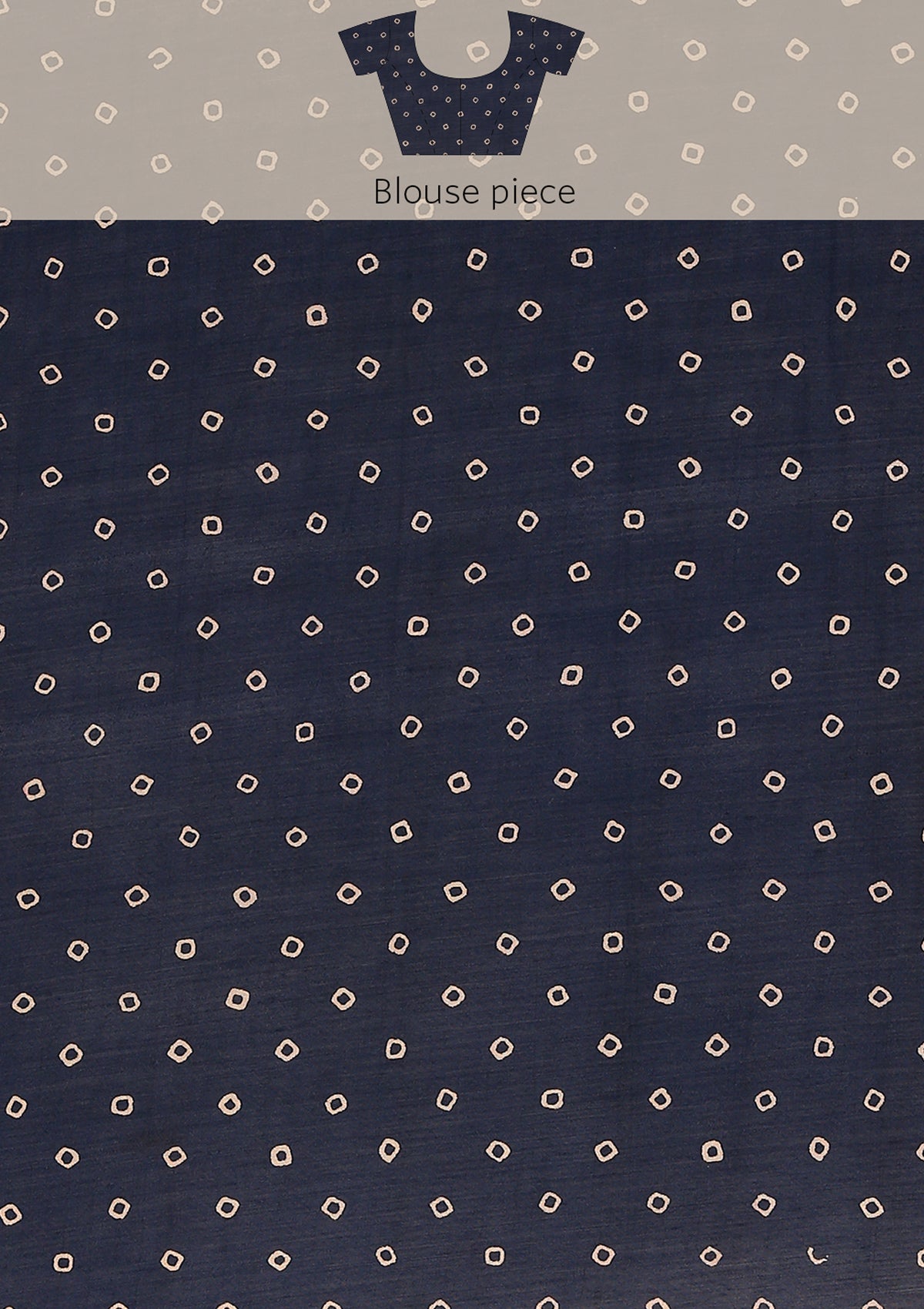 Indigo Block Printed Cotton Saree - Taashi