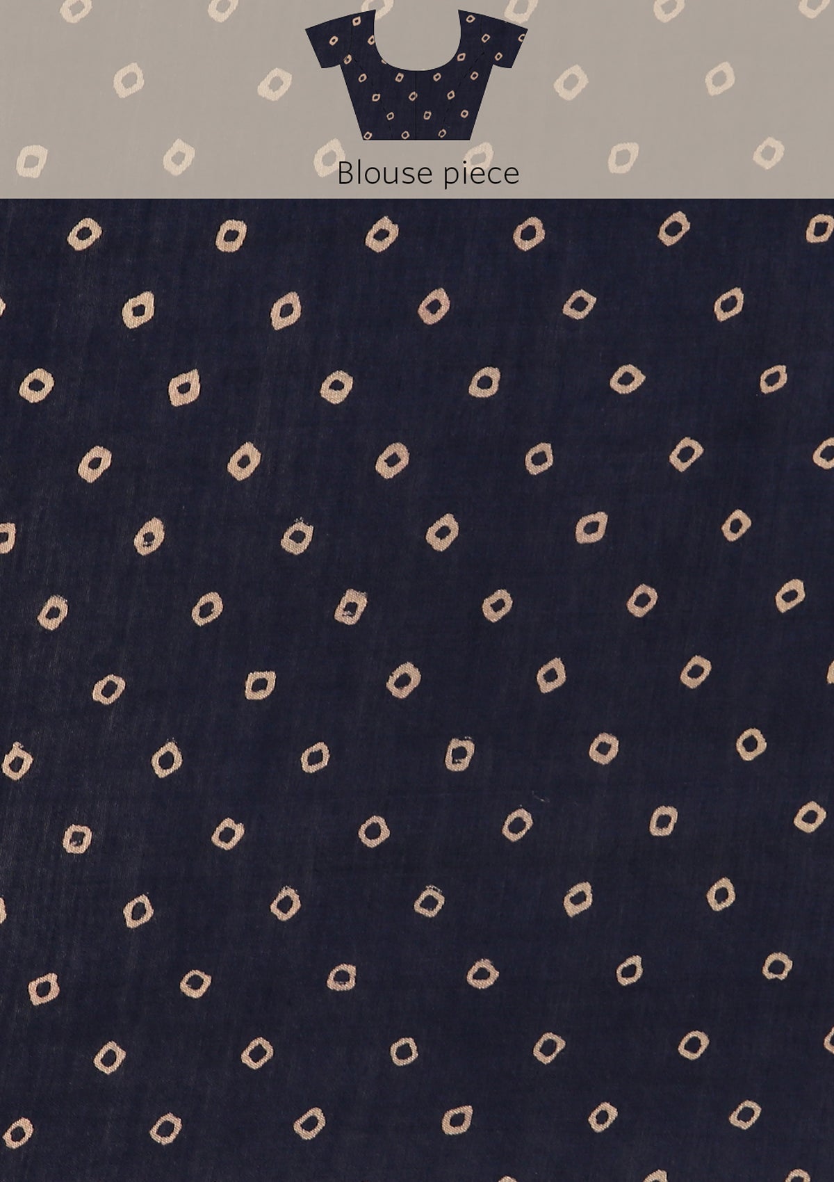 Indigo Block Printed Cotton Saree - Taashi