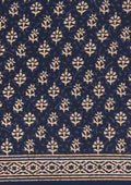 Indigo Block Printed Cotton Saree - Taashi