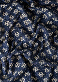 Indigo Block Printed Cotton Saree - Taashi