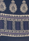 Indigo Block Printed Cotton Saree - Taashi