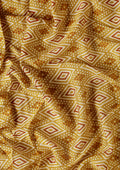 Olive Green Block Printed Cotton Saree - Taashi