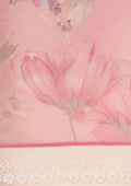 Pink Floral Shimmery Georgette Saree - Taashi