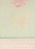 Pastel Green Floral Shimmery Georgette Saree - Taashi