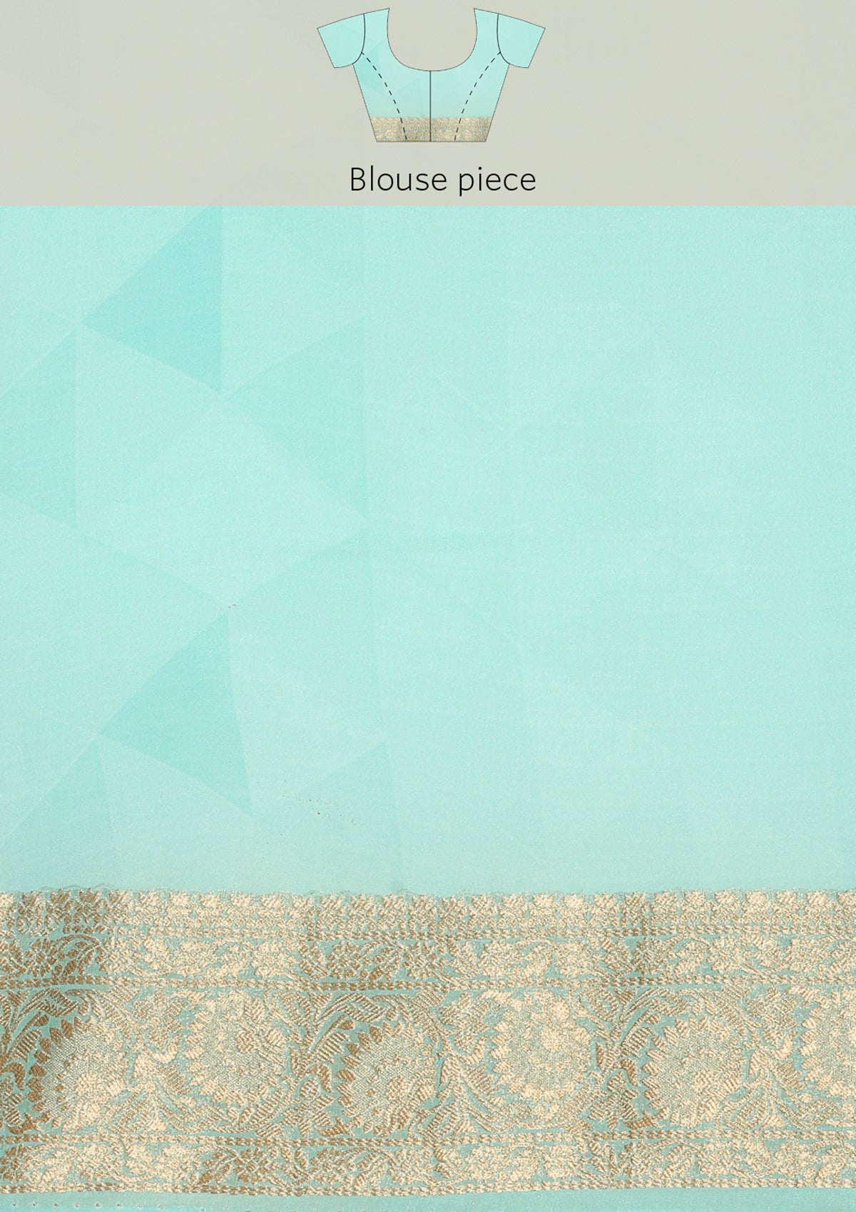 Blue Georgette Printed And Zari Butta Saree