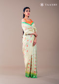 Pista Green Jaal Floral Woven Georgette Saree - Taashi