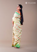 Pista Green Jaal Floral Woven Georgette Saree - Taashi