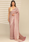 Mauve Pure Georgette Khaddi Banarasi Saree