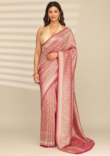 Forest Green Pure Georgette Khaddi Banarasi Saree