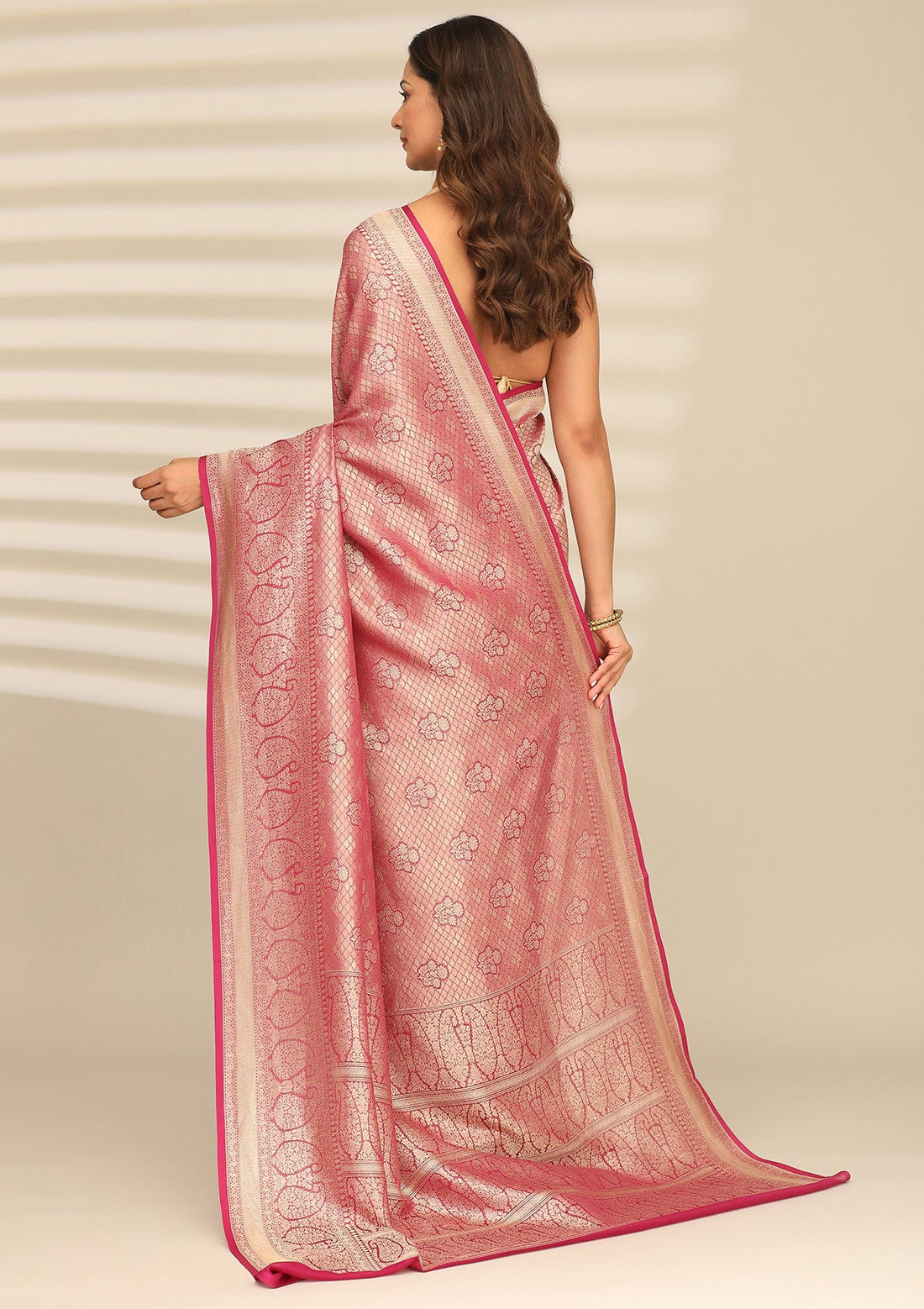 Magenta Pure Georgette Khaddi Banarasi Saree