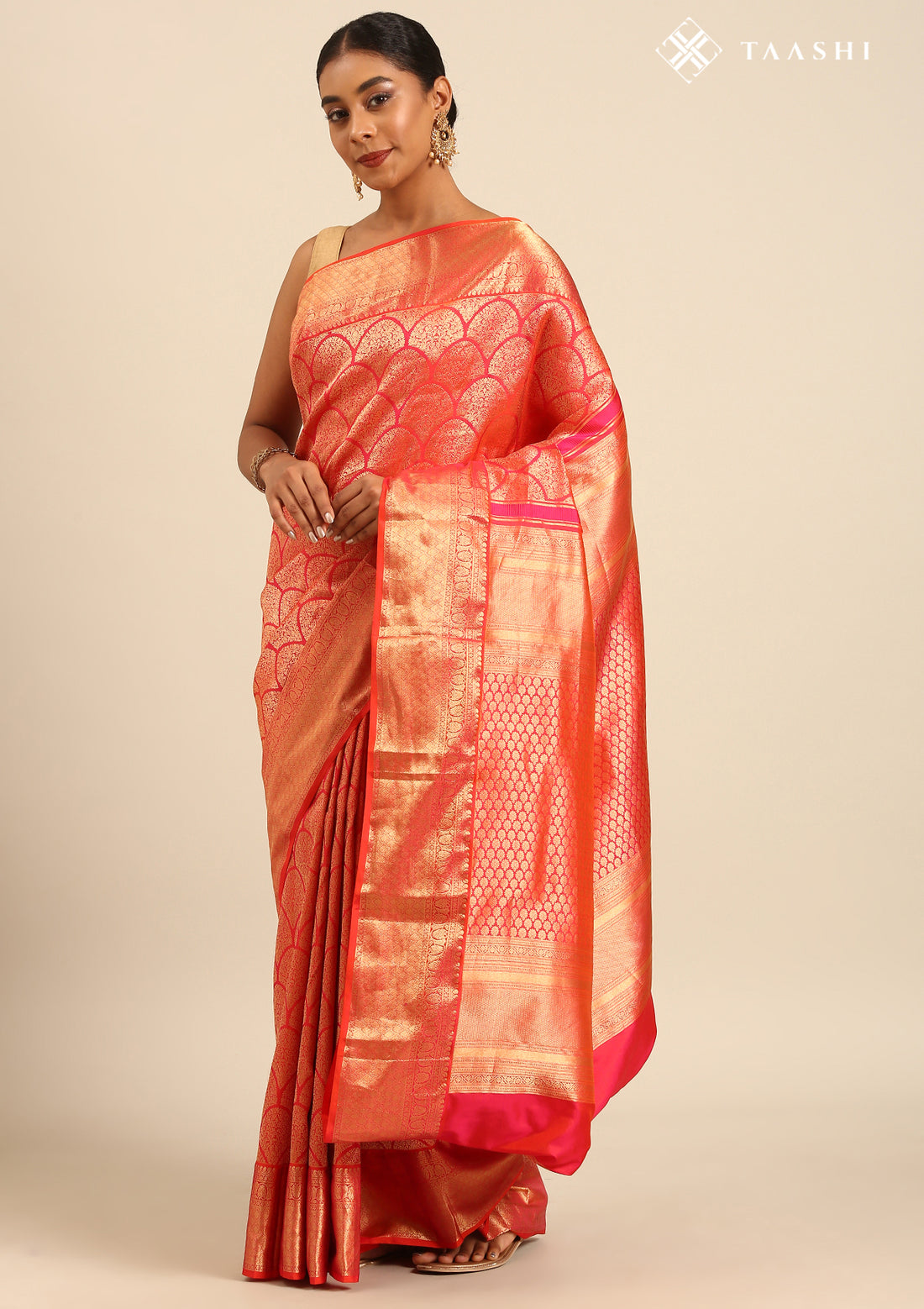 Orange Kanchipuram Saree