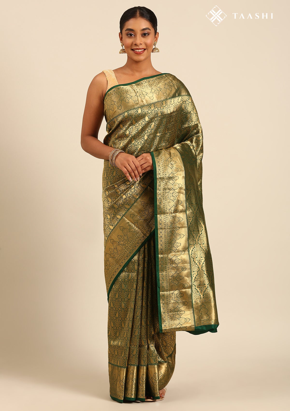Dark Green Kanchipuram Saree