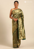Dark Green Kanchipuram Saree - Taashi