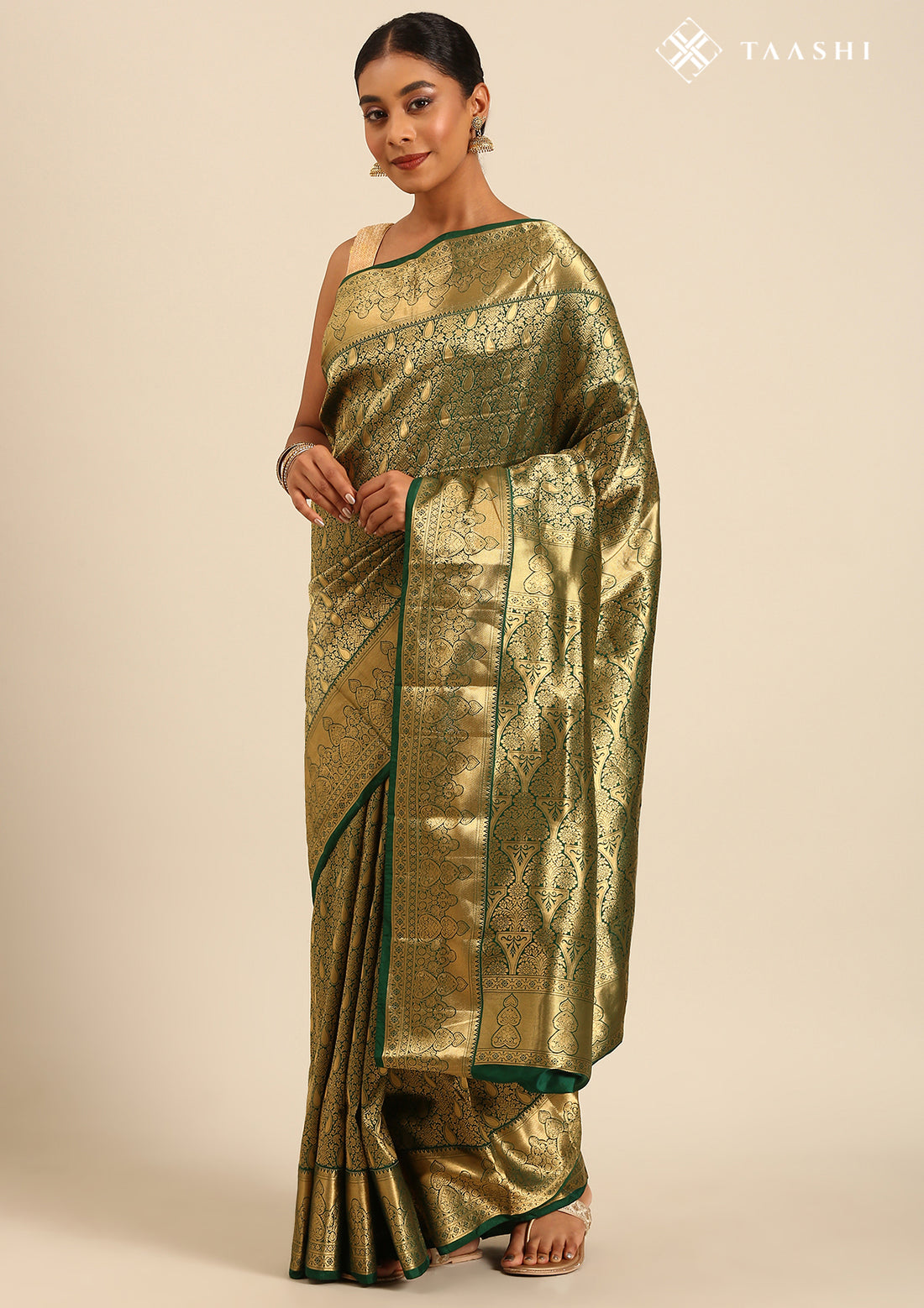 Dark Green Kanchipuram Saree