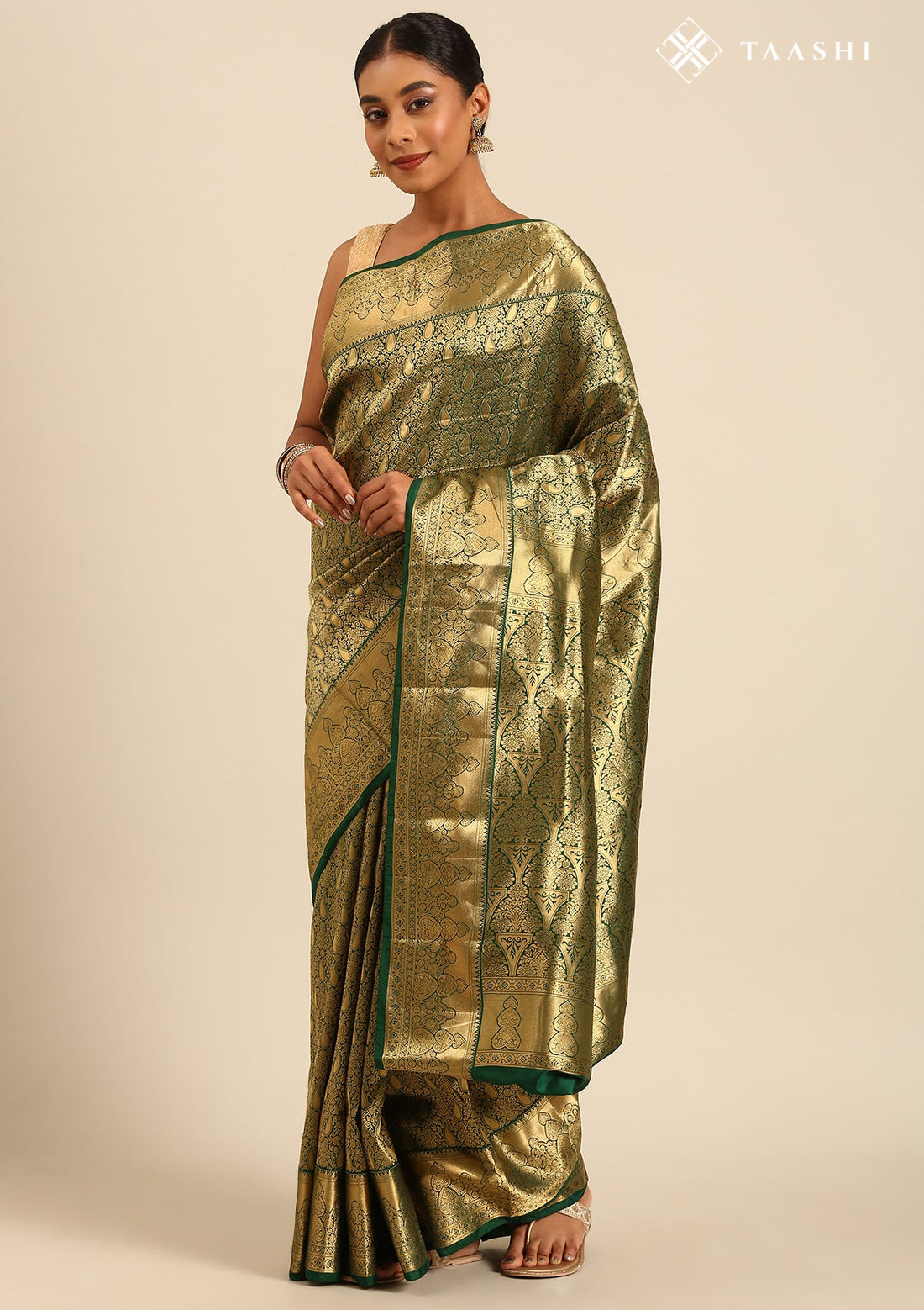 Forest Green Pure Silk Kanjivaram Saree