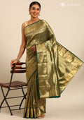 Dark Green Kanchipuram Saree - Taashi