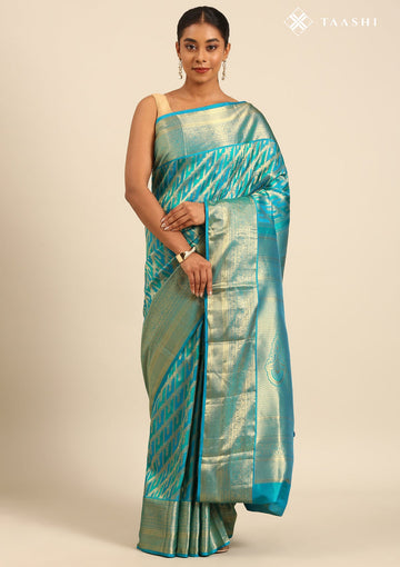 Peacock Green Pure Silk Kanjivaram Saree