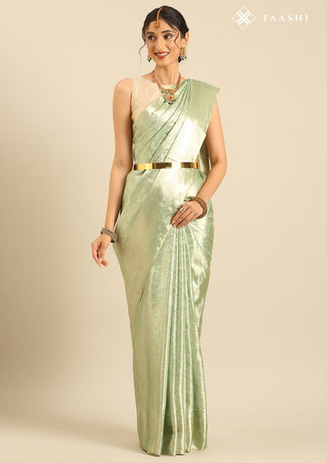 Pastel Green Pure Silk Kanjivaram Saree