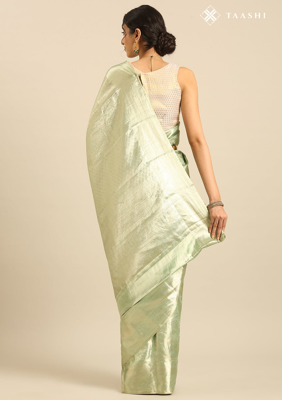 Pastel Green Pure Silk Kanjivaram Saree