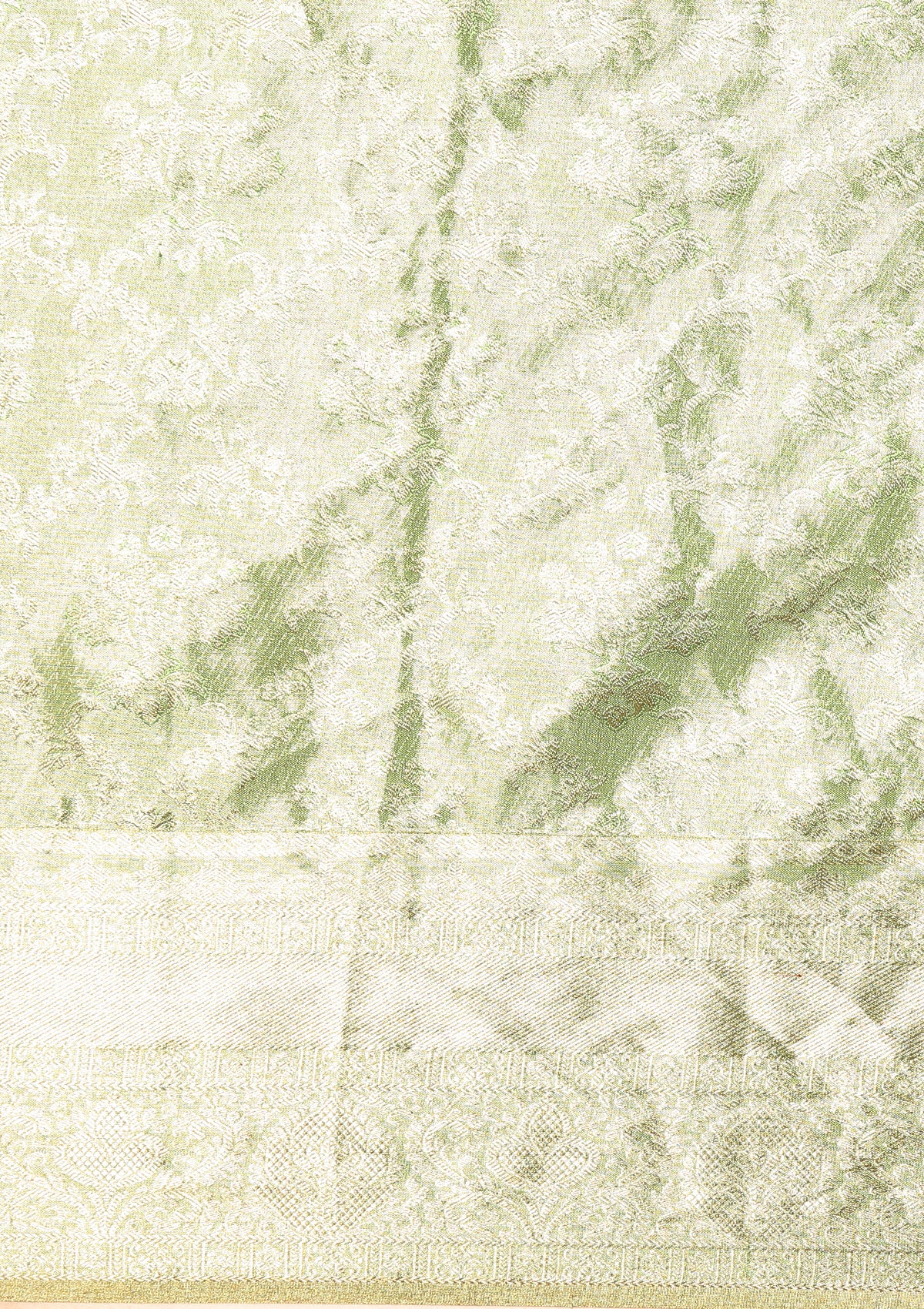 Pista Green Jacquard Woven Kanchipuram Saree - Taashi