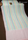 Multicolor Striped Linen Saree - Taashi