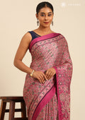 Magenta Ajrakh Print Modal Saree - Taashi