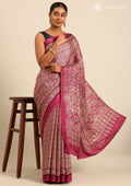 Magenta Ajrakh Print Modal Saree - Taashi
