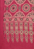 Magenta Ajrakh Print Modal Saree - Taashi