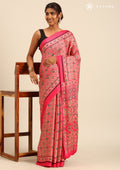 Fuchsia Pink Ajrakh Print Modal Saree - Taashi